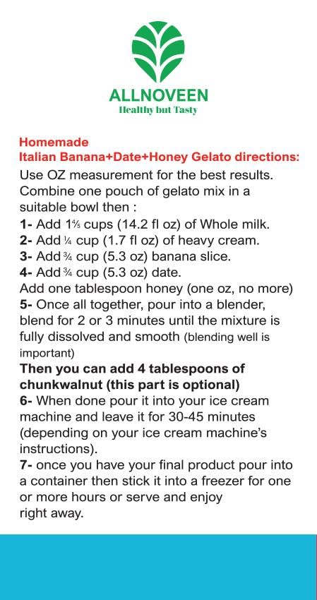 Banana-Date-Honey Gelato Mix